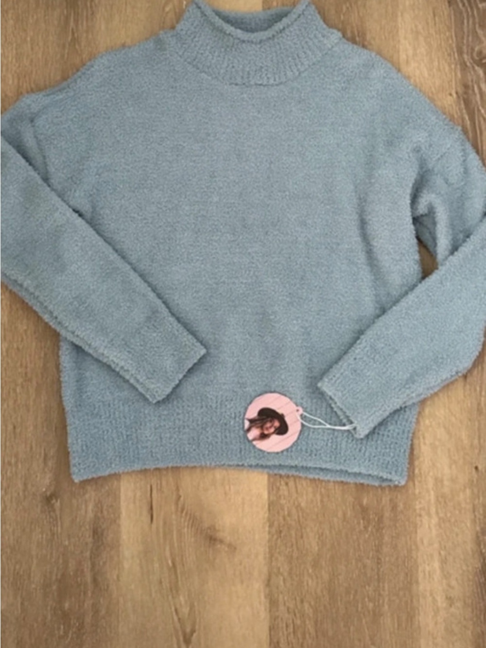 Sincerely Jules Light Blue Mock Neck Sweater